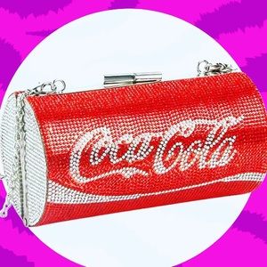 Round Rhinestone Coca Cola Clutch